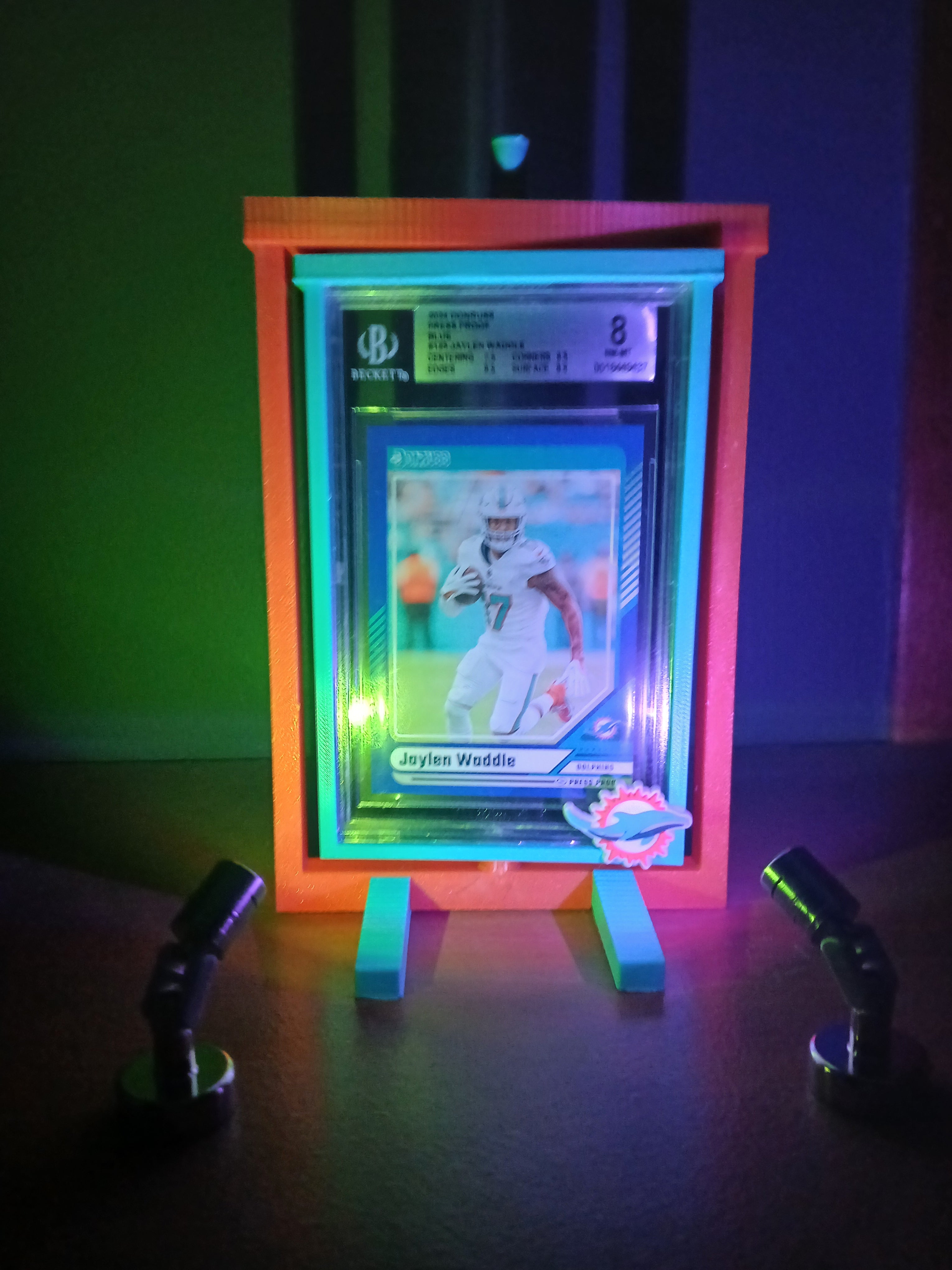 Miniature Graded Card Spotlight - Rotating Multi-Color