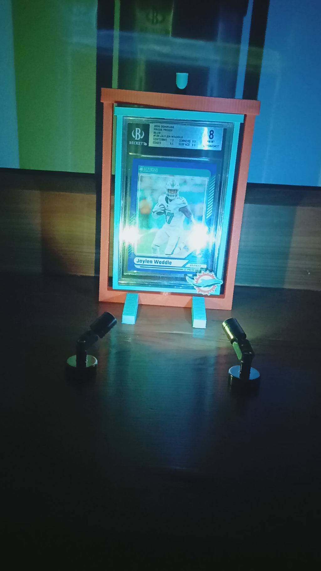 Miniature Graded Card Spotlight - Rotating Multi-Color